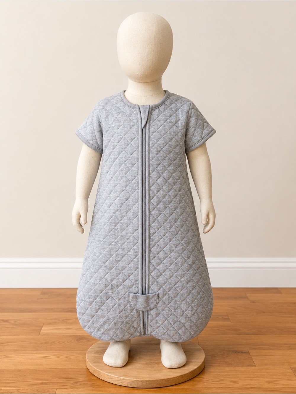 Halo Quilted Short-Sleeve Sleep Sack - Heather Gray